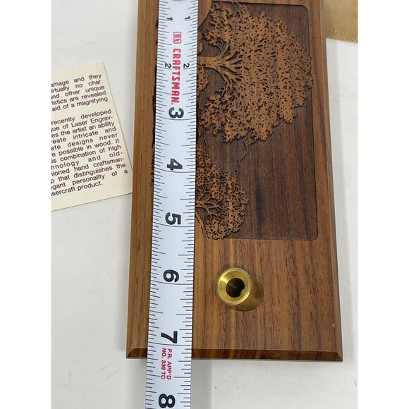 Vintage Desk Set -Gold Pen by Lasercraft ~Solid American Walnut With Tree Design - Picture 13 of 14